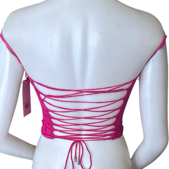 Outcast Breana Top Cross Back Pink Size XS NWT - Picture 2 of 6